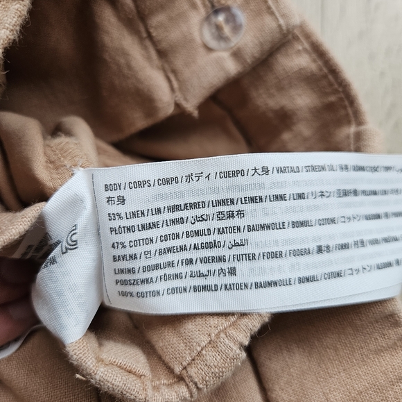 Abercrombie Linen Cotton Blend Shorts High-Waisted - Picture 3 of 6